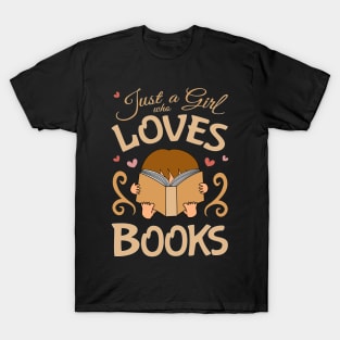 Just a girl who loves books - cute reading book nerd T-Shirt